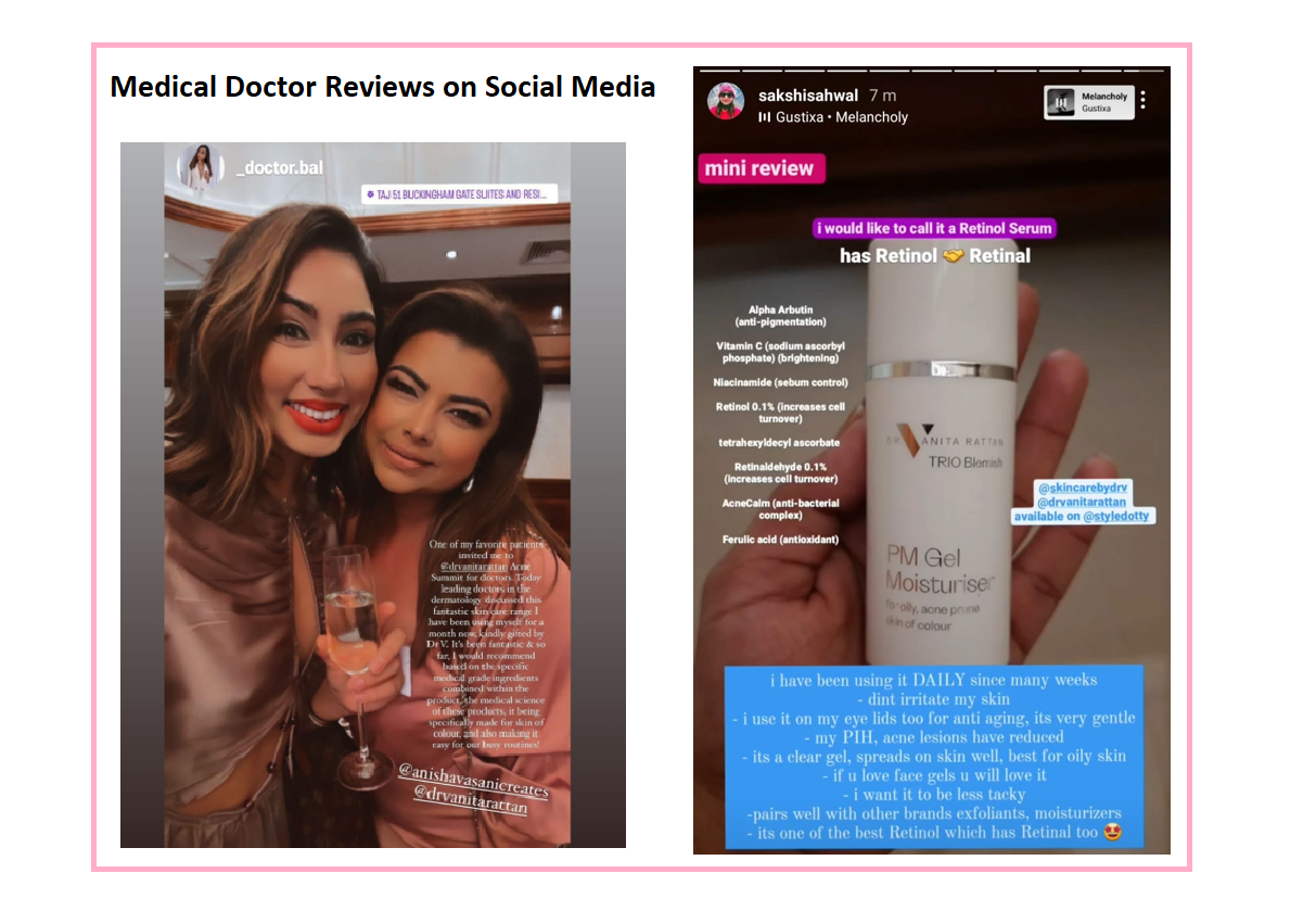 doctor reviews of Dr V Trio Blemish range