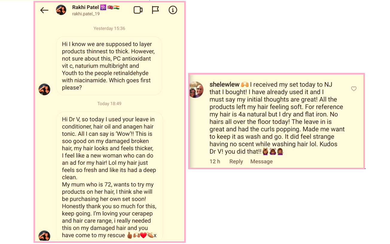 Dr V hair range reviews IG