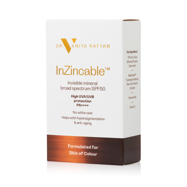 Dr. V InZincable SPF50 Broad Spectrum 'Invisible' Mineral Suncream 50ml box